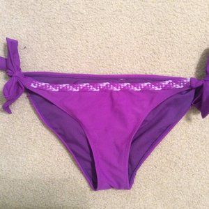 Target Xhilaration Purple Side Tie Swim Bathing Suit Bikini Bottoms Large